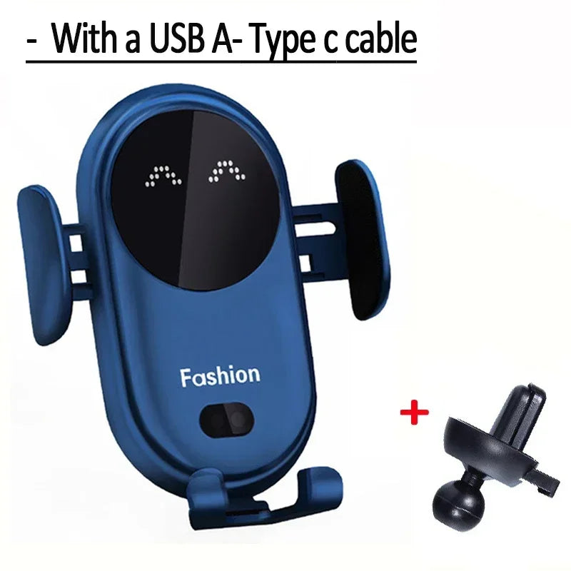 Car Wireless Charger for iPhone 17 16 15 14 13 12 11 XR Samsung S23 S22 Xiaomi Fast Charging Infrared Sensor Phone Holder Mount