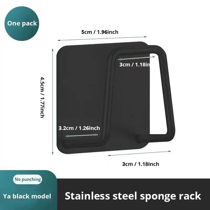 Kitchen Stainless Steel Sink Sponges Holder Self Adhesive Drain Drying Rack Kitchen Wall Hooks Accessories Storage Organizer