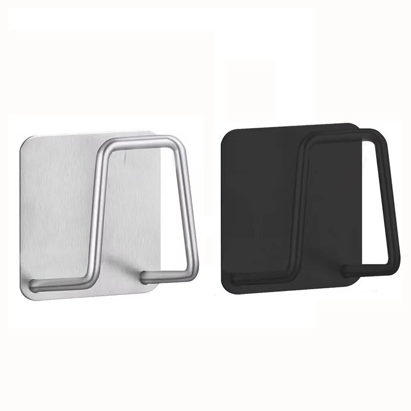 Kitchen Stainless Steel Sink Sponges Holder Self Adhesive Drain Drying Rack Kitchen Wall Hooks Accessories Storage Organizer