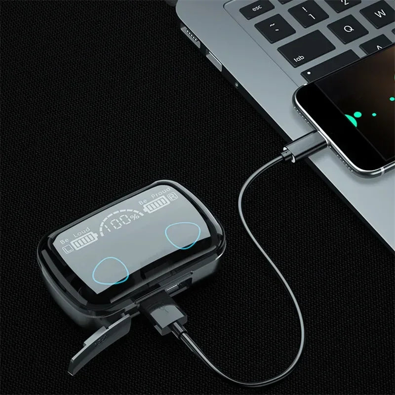 M10 Wireless Earphones 9D Stereo - 3500mAh Charging Box Sports Waterproof TWS Bluetooth Headphones with Microphone