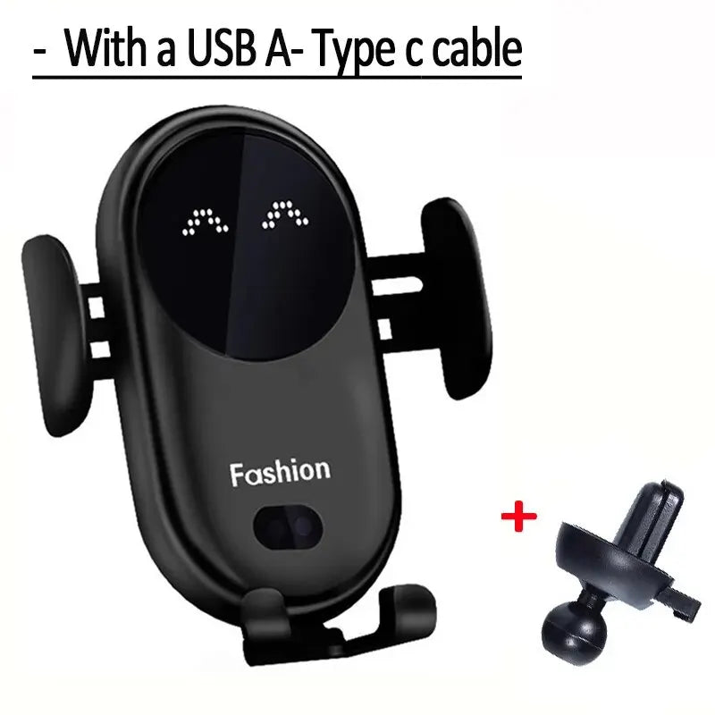 Car Wireless Charger for iPhone 17 16 15 14 13 12 11 XR Samsung S23 S22 Xiaomi Fast Charging Infrared Sensor Phone Holder Mount