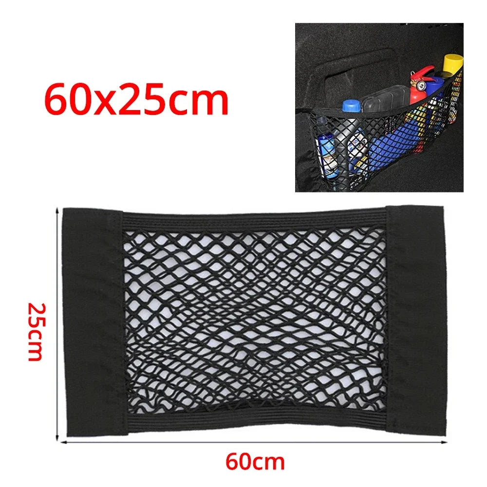Car Trunk Storage Bag Nylon Mesh Nets Auto Back Rear Trunk Organizer Elastic String Luggage Net Holder Pocket Vehicle supplies